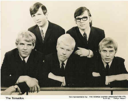 The Tornados. Left to right: Pete Holder, Dave Watts, John Davies, Robb Huxley and Roger Holder  circa 1966
