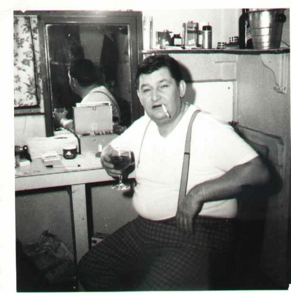 Joe Baker in his dressing room at the Windmill Theatre Great Yarmouth 