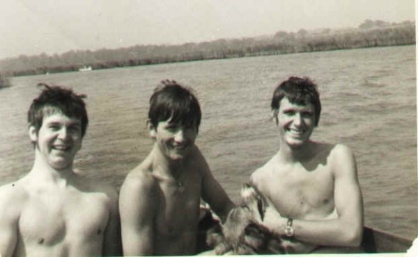 (L-R) Robb Huxley, Dave Watts and Wayne of the Fox Millers (Broads boat trip)